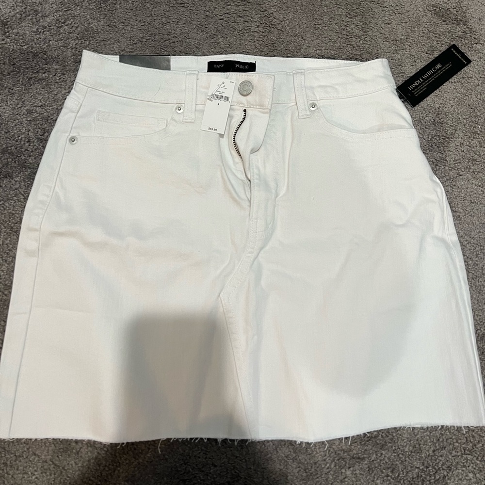 White Jean Skirt